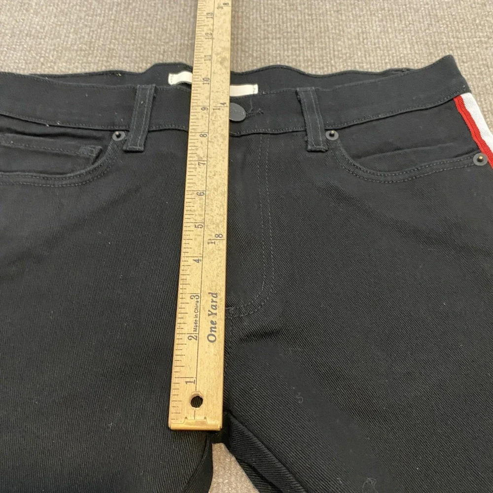 Golden Jeans Mens 30x30 Black Dark Wash Slim Skinny Stripe Denim Pants Ankle Zip
